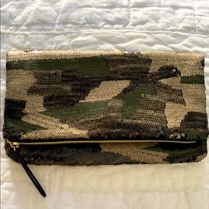 Sequined Camo Clutch